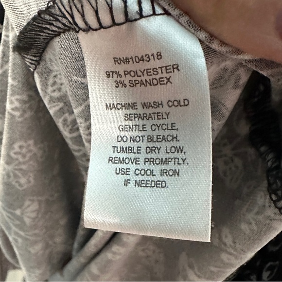 Harlow & Rose Floral Paisley Black & White Collared Flowy Maxi Dress Teacher - Picture 3 of 17